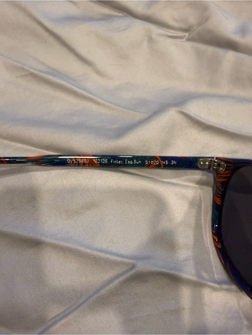 Oliver Peoples Finley Alain Mikli Blue & Orange Pattern Sunglasses - Picture 3 of 4